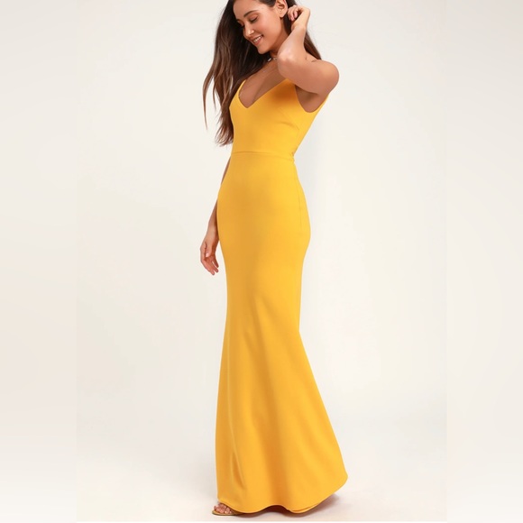 Lulu’s Infinite Glory Golden Yellow Dress. Small. NWT, never worn. Out of stock! - Picture 2 of 12